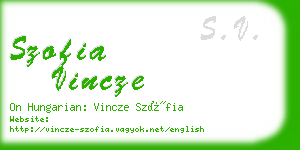 szofia vincze business card